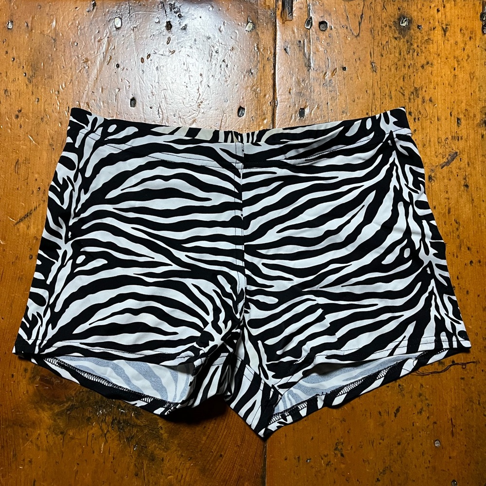 Monster muffin zebra print roller derby booty shorts dance